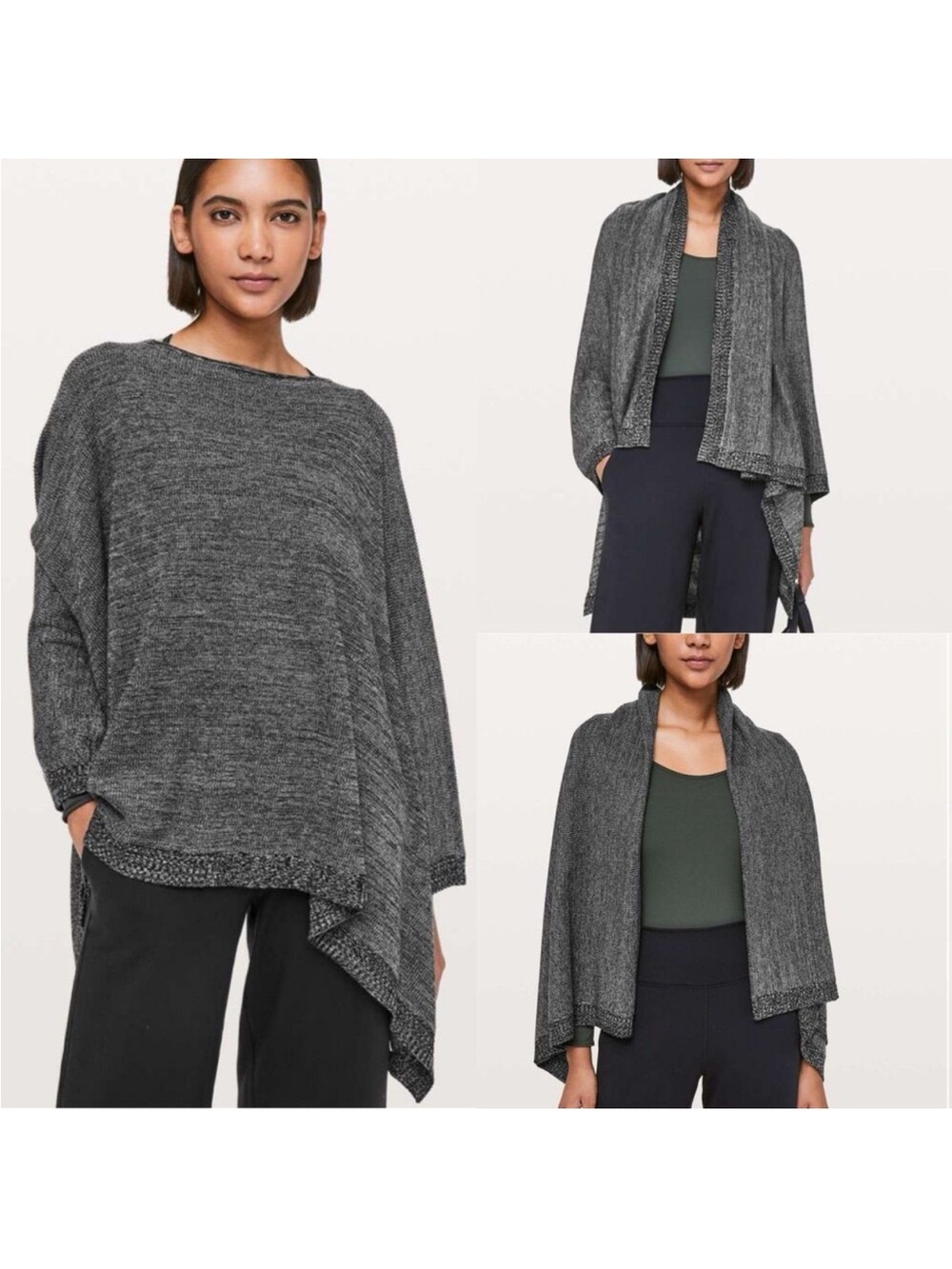 Lululemon Divinity Scarf Poncho Wrap Spanish Oak Cashmere Blend OS